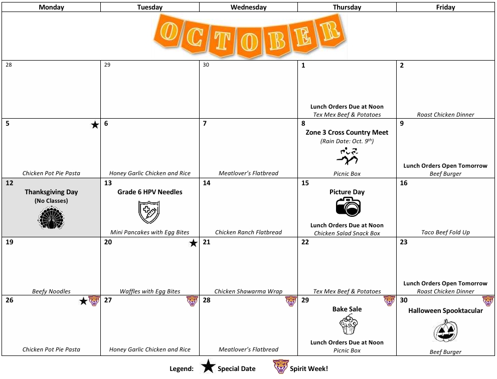 October Calendar