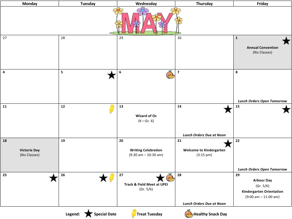 May Calendar